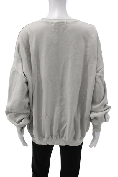 The Laundry Room Womens Pullover Sweatshirt Gray Crew Neck Long Sleeve Size S