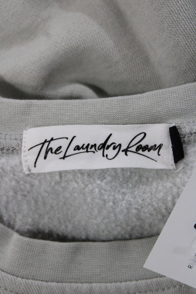 The Laundry Room Womens Pullover Sweatshirt Gray Crew Neck Long Sleeve Size S