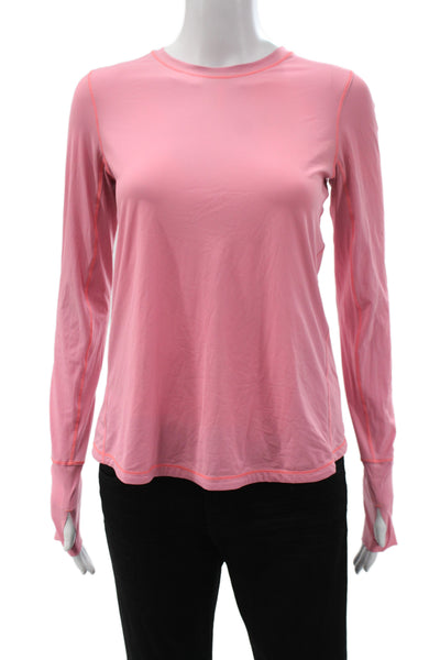 Lululemon Women Pullover Long Sleeve Crew Neck Pink Polyester Size 4