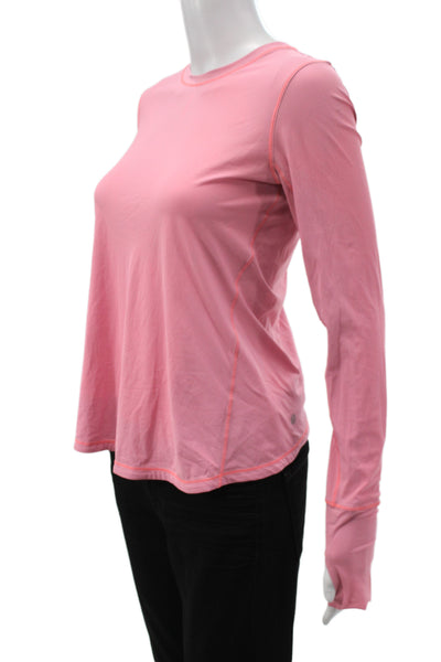 Lululemon Women Pullover Long Sleeve Crew Neck Pink Polyester Size 4
