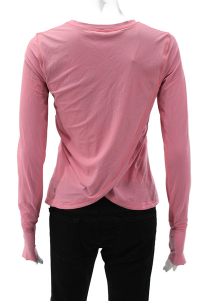 Lululemon Women Pullover Long Sleeve Crew Neck Pink Polyester Size 4
