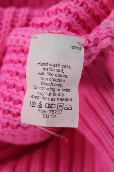 J Crew Womens Pink V-Neck Pullover Sweater 100% Cotton Long Sleeve Size S