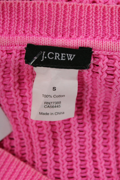 J Crew Womens Pink V-Neck Pullover Sweater 100% Cotton Long Sleeve Size S