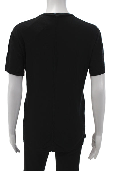 Monrow Womens Basic Black V-Neck Short Sleeve T-Shirt 50% Tencel Size XS
