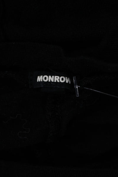 Monrow Womens Basic Black V-Neck Short Sleeve T-Shirt 50% Tencel Size XS