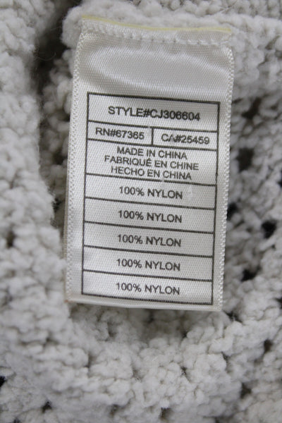 Cupcakes And Cashmere Womens Ivory V-Neck Pullover Sweater Long Sleeve Size S
