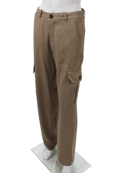 Zara Women Beige Cargo Pants Polyester Inseam 32 Size XS