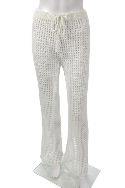 Superdown Womens White Drawstring Acrylic Beach Pants Size S