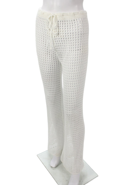 Superdown Womens White Drawstring Acrylic Beach Pants Size S