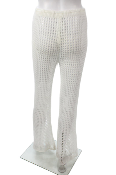 Superdown Womens White Drawstring Acrylic Beach Pants Size S