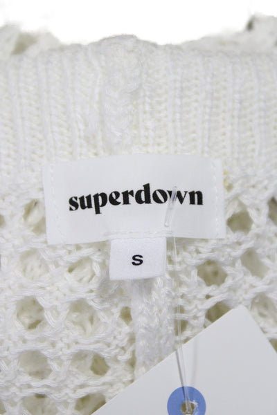Superdown Womens White Drawstring Acrylic Beach Pants Size S