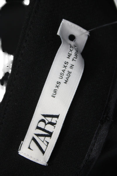 Zara Womens Skort Black Zip Polyester Size XS