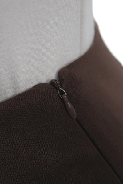 Zara Women Mini Skirt Brown Polyester Zip Size XS