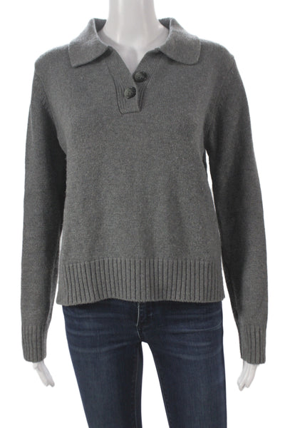 Zara Womens Gray Collared Long Sleeve Pullover Sweater Size M