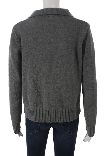 Zara Womens Gray Collared Long Sleeve Pullover Sweater Size M