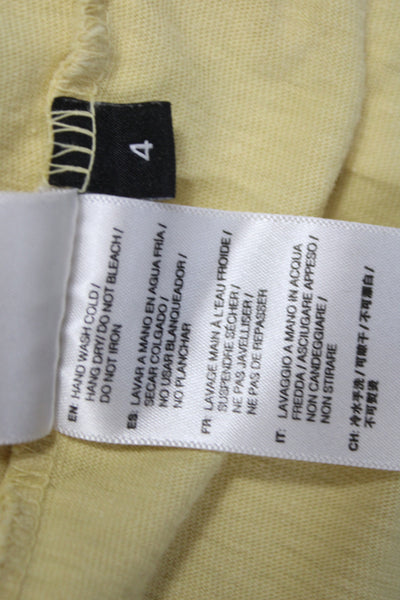 John Elliott Mens Yellow Basic Long Sleeve Crew Neck Cotton T-Shirt Size 4