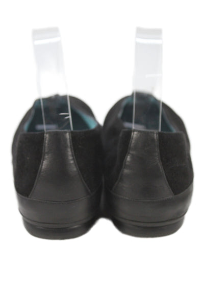 Thierry Rabotin Womens Suede Slip On Dress Shoes Black Size 8.5