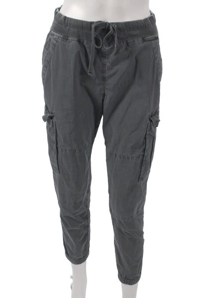 Standard James Perse Women Cargo Pants Gray Drawstring 25 Inseam Size 0