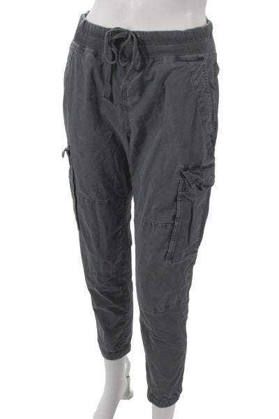 Standard James Perse Women Cargo Pants Gray Drawstring 25 Inseam Size 0