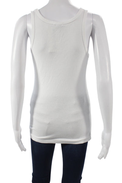 Splendid Women White Basic Scoop Neck Sleeveless Tank 50% Micro Modal Size S