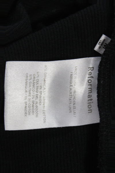 Reformation Womens Black Crew Neck Short Sleeve Basic T-Shirt Size XS