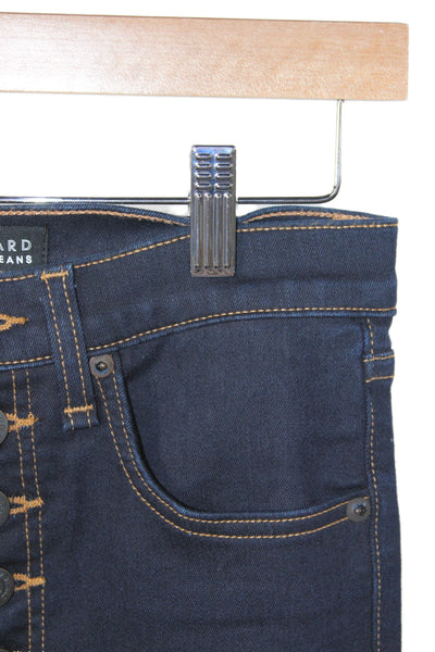 Veronica Beard Women Flared Blue Jeans Mid Rise Button Size 25