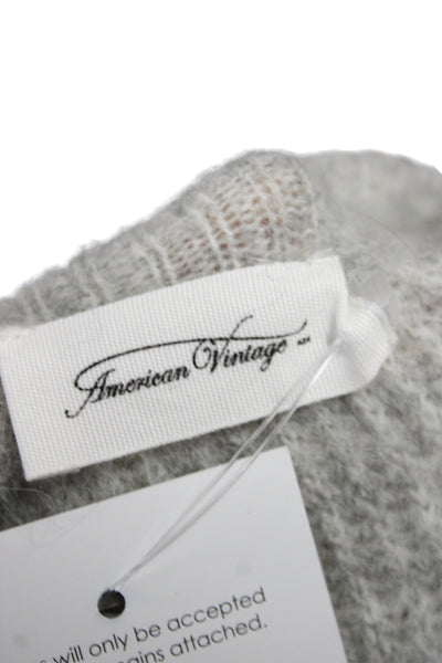 American Vintage Women Gray Wool-blend Pullover Crewneck Long Sleeve Size L