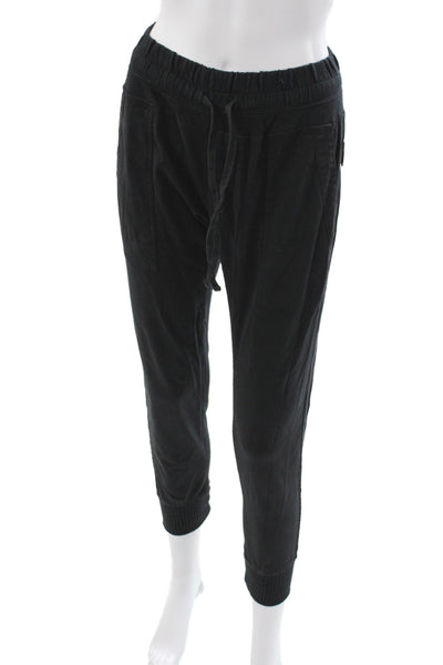 Standard James Perse Womens Black Jogger Pants Cotton Drawstring Size 0