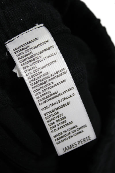 Standard James Perse Womens Black Jogger Pants Cotton Drawstring Size 0