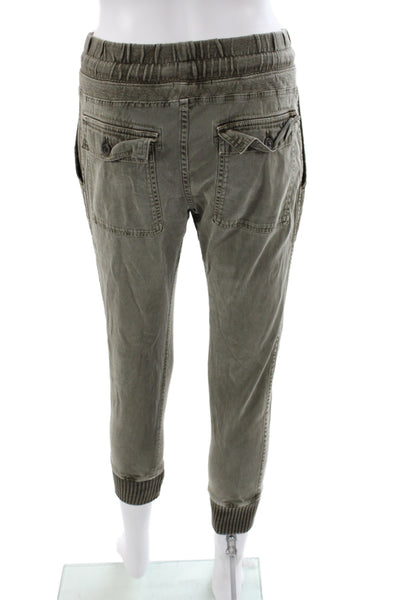 Standard James Perse Women Jogger Pants Green Cotton Drawstring Size 0