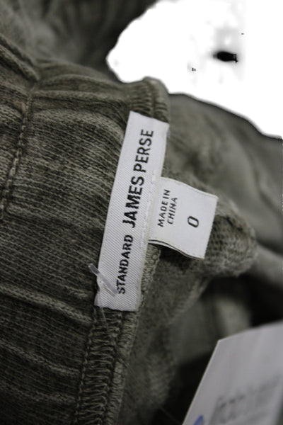 Standard James Perse Women Jogger Pants Green Cotton Drawstring Size 0