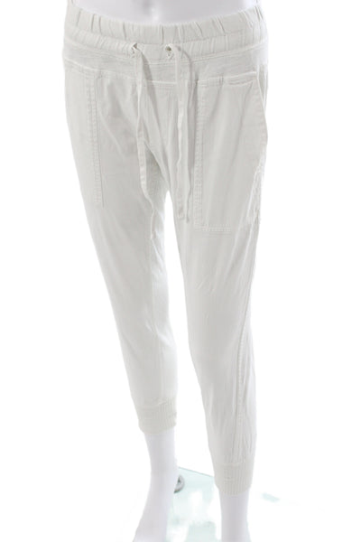 Standard James Perse Womens Jogger Pants White Cotton Drawstring Size 0