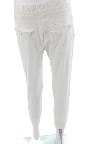 Standard James Perse Womens Jogger Pants White Cotton Drawstring Size 0
