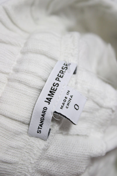 Standard James Perse Womens Jogger Pants White Cotton Drawstring Size 0