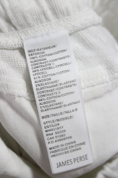 Standard James Perse Womens Jogger Pants White Cotton Drawstring Size 0