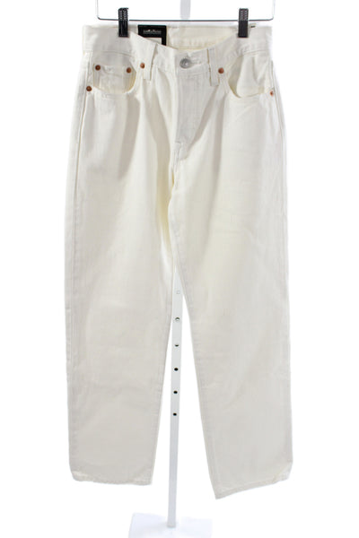 Levis Women Cropped 90s White Jeans Size 24