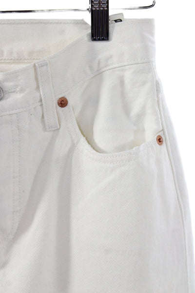 Levis Women Cropped 90s White Jeans Size 24