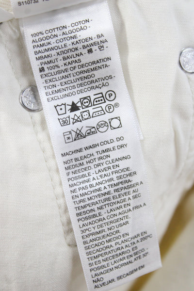 Levis Women Cropped 90s White Jeans Size 24