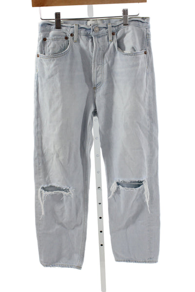 Agolde Women Cropped High Rise Blue Jeans Size 25