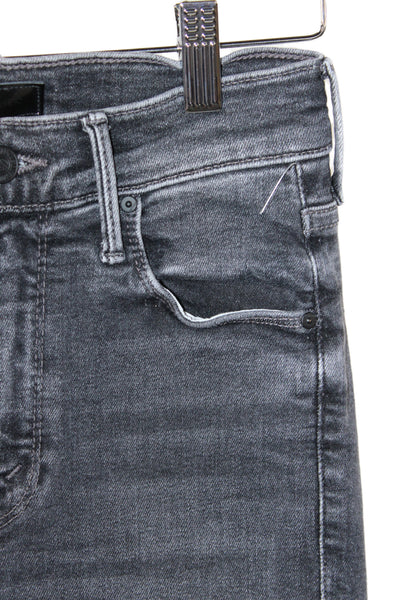 Mother Womens Skinny Jeans Gray Mid Rise Size 24