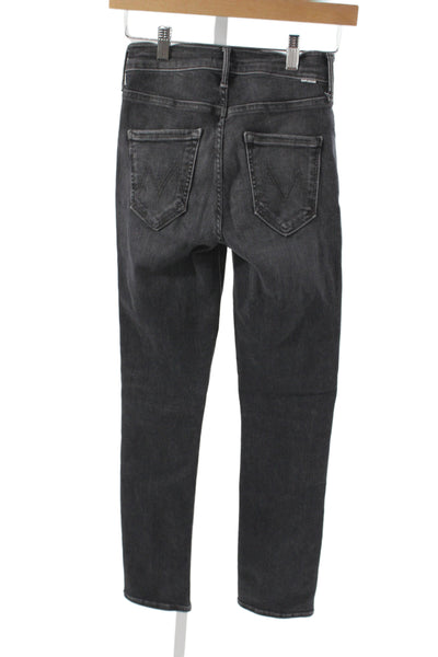 Mother Womens Skinny Jeans Gray Mid Rise Size 24