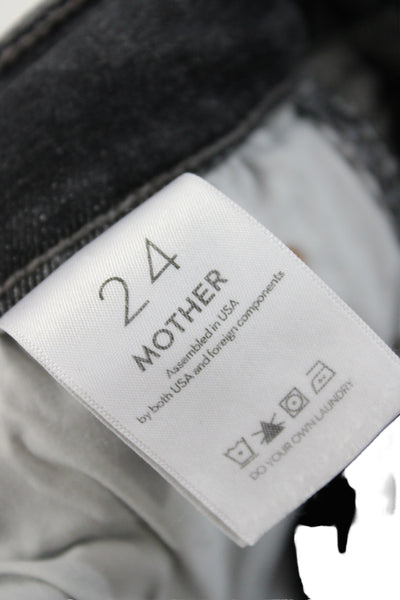 Mother Womens Skinny Jeans Gray Mid Rise Size 24