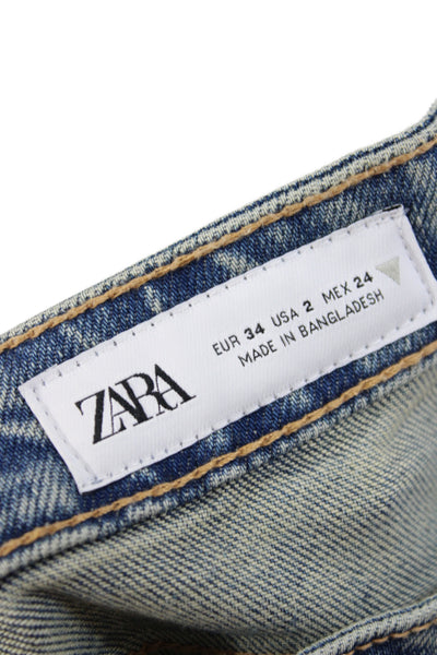 Veronica Beard Womens Straight Jeans Blue High Rise 31 Inseam Size 24