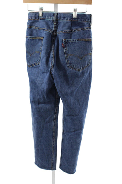 Veronica Beard Womens Straight Jeans Blue High Rise 31 Inseam Size 24