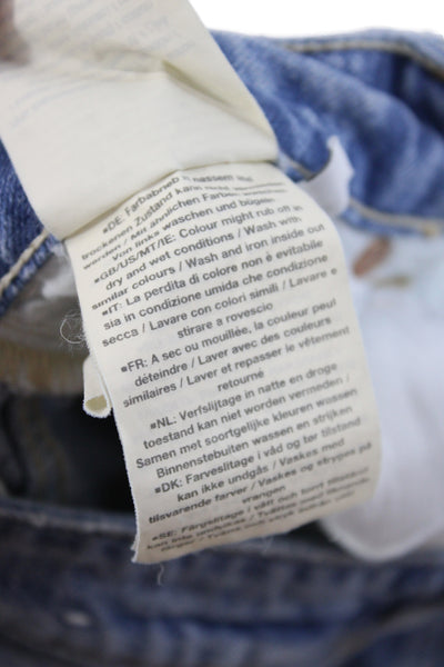 Closed Womens Cropped Blue Cotton Jeans Mid Rise Button Size 24