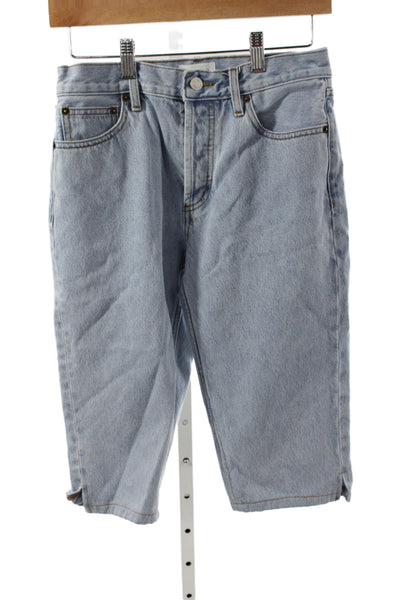 Still Here Womens Bermuda Denim Shorts Blue Button 90s Size 26
