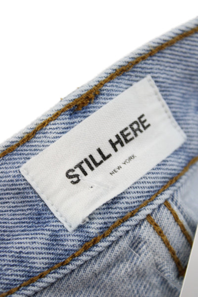 Still Here Womens Bermuda Denim Shorts Blue Button 90s Size 26