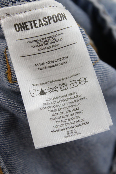 One Teaspoon Womens Blue Tapered Jeans 100% Cotton Drawstring Size 2XS