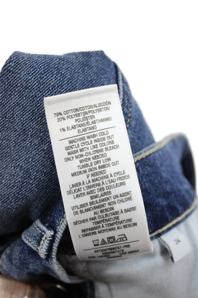 Still Here Womens Bermuda Denim Shorts Blue Button 90s Size 26