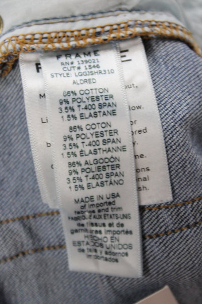 Frame Womens Cut-Off Shorts Blue Rayon Size 23